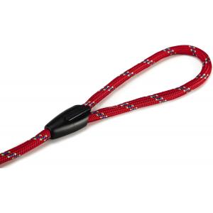 Hondenriem van rond nylon sliplijn 170cm x 8mm rood