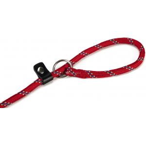 Hondenriem van rond nylon sliplijn 170cm x 8mm rood