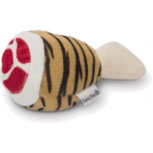 Pluche hondenspeeltje drumstick tijger 12.5 cm